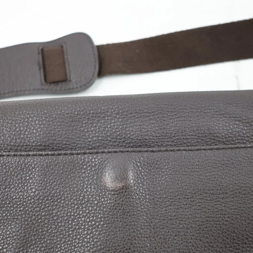 Banana Republic Messenger Bag Mens One Size Greyson Cow Leather Brown strap